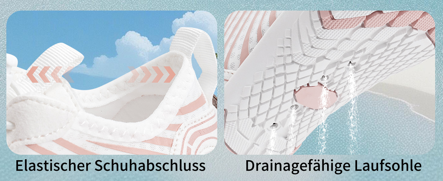 Водні шкарпетки WateLves: унісекс, для чоловіків та жінок, швидко сохнуть, з антиковзкою підошвою та широкою носовою коробкою. Білий, оранжевий, 39 EU