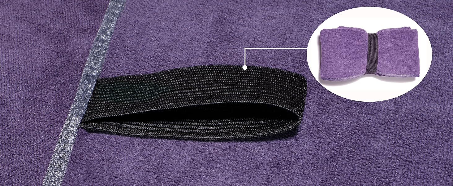 Набір рушників для фітнесу - великий 135×50 см з кишенею на блискавці & спортивний рушник 100×30 см - з високоякісної мікрофібри, швидковисихаючий та м'який - з мішком для зберігання - для спортзалу, тренувань, йоги, фітнесу. Глибокий фіолетовий колір