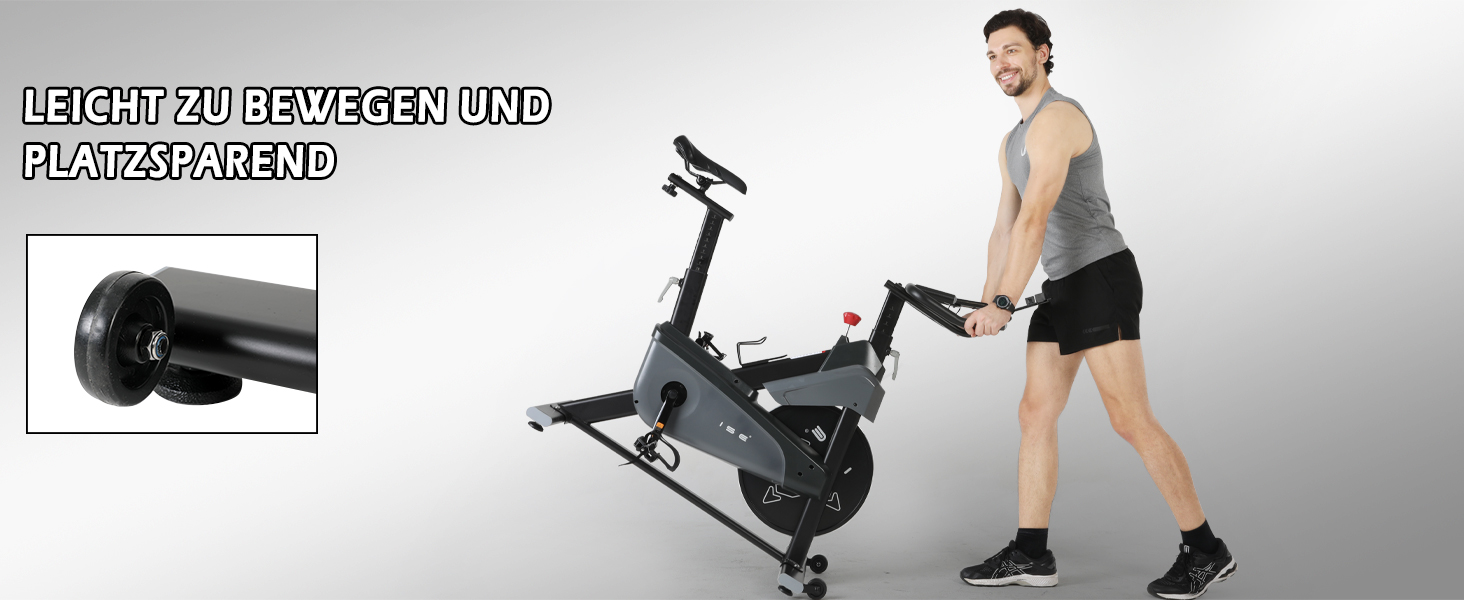 Велотренажер ISE з регульованим опором 26 кг, тихий hometrainer з LCD-дисплеєм, підставка для планшету, велотренажер для кардіотренувань вдома, до 120 кг