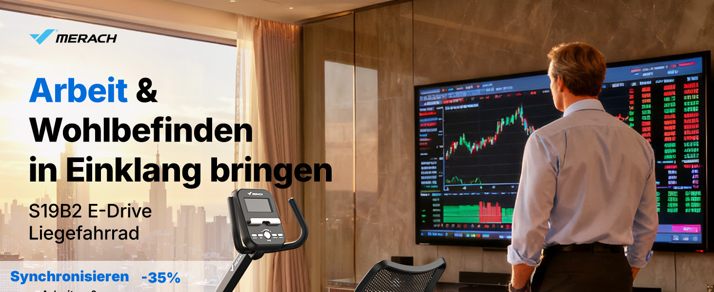 Велотренажер MERACH Liegeergometer для дому з 8 рівнями регулювання опору, легкий комерційний велотренажер з Bluetooth, LCD-дисплеєм та датчиками пульсу (Чорний, автоматичне регулювання опору)