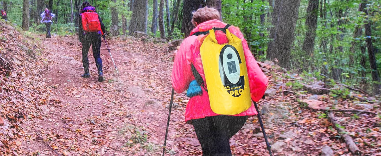 Водонепроникний рюкзак Qoolife з Bluetooth-динаміком 20L (жовтий)