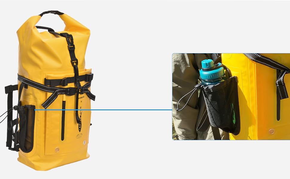 Водонепроникний рюкзак 35L для каякінгу, рафтингу та пляжу (жовтий)