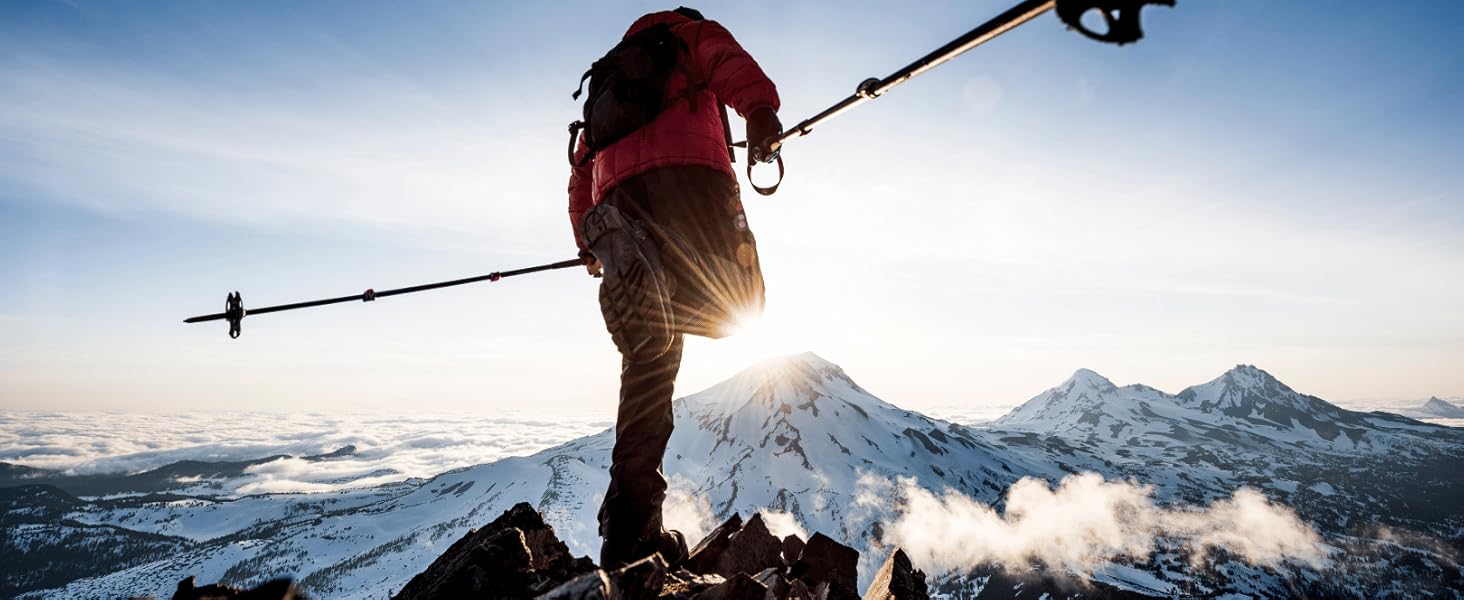 Телескопічні трекінгові палиці з карбону та алюмінію для скандинавської ходьби, регульовані (65–135 см), ергономічні, рожеві