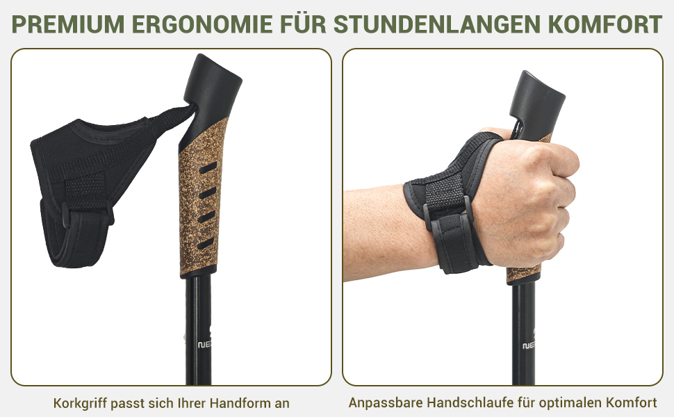 Чоловічі та жіночі палиці для скандинавської ходьби, 2 шт. Телескопічні палиці для трекінгу з алюмінію з гумовими накладками (пряма ручка, чорний колір)