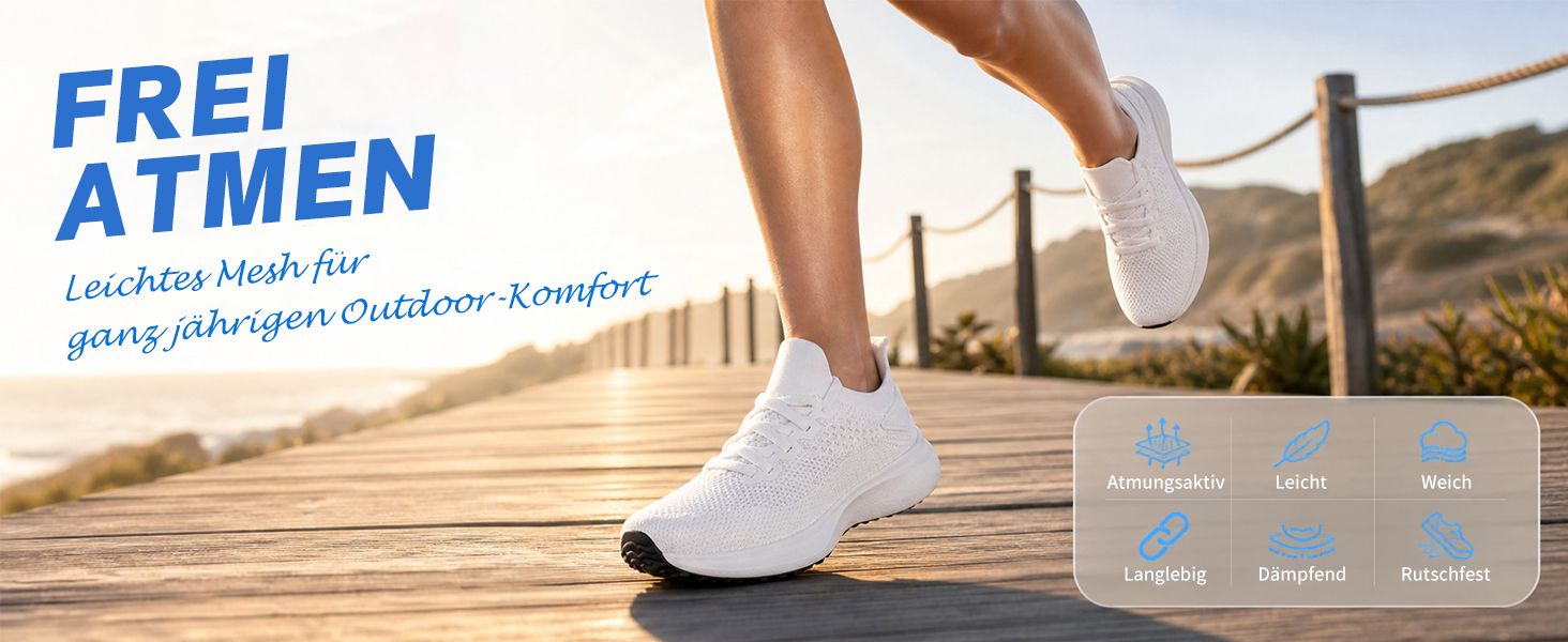 Чоловічі спортивні кросівки Giniros Slip-on: легке дихаюче взуття для бігу, тенісу та повсякденного носіння, білі, розмір 44 EU