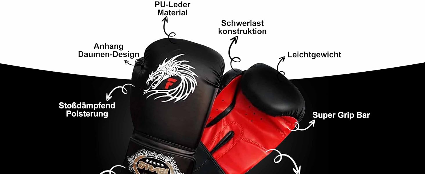 Боксерські рукавички Farabi Sports для тренувань, спарингу, кікбоксингу та MMA (10, 12, 14, 16 oz) — унісекс