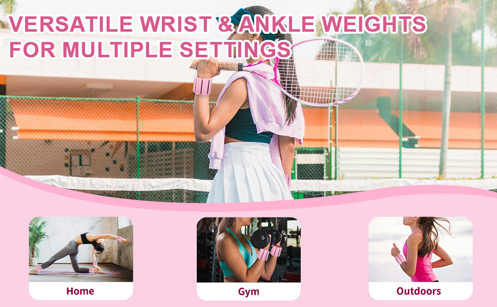 Набір вагів для зап'ястя та щиколоток, 1 кг, регульовані, для йоги, танців, пілатесу, кардіо, аеробіки, ходьби (2 шт.)