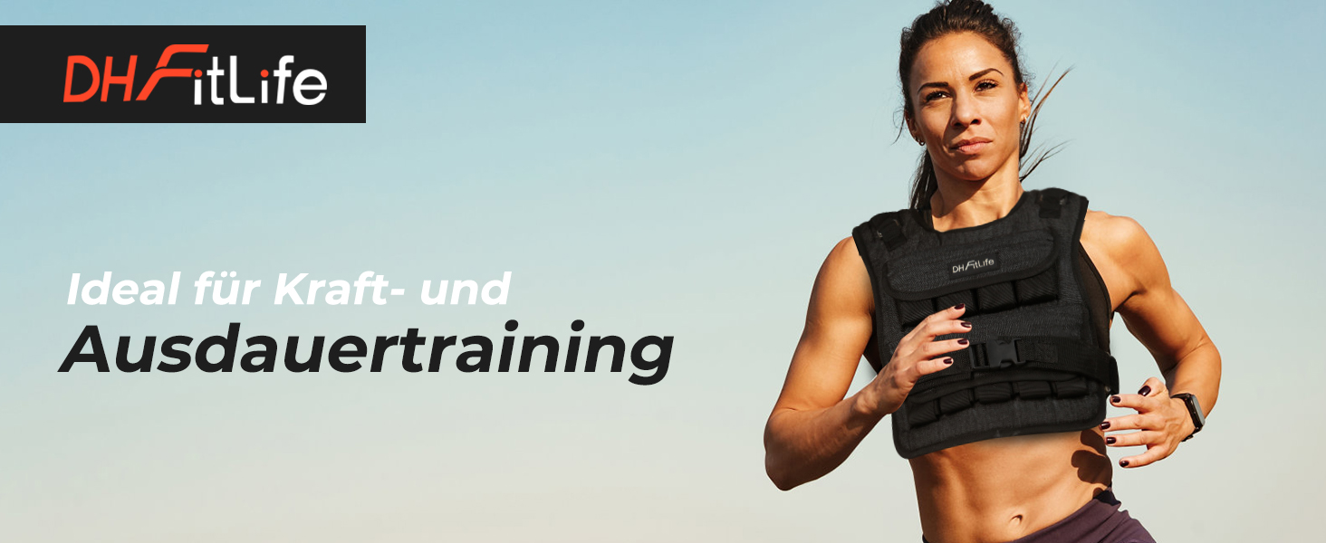 Вага для тренувань DH FitLife, регульована, 10/20 кг, чорна | Вага для бігу та силових тренувань, для жінок та чоловіків