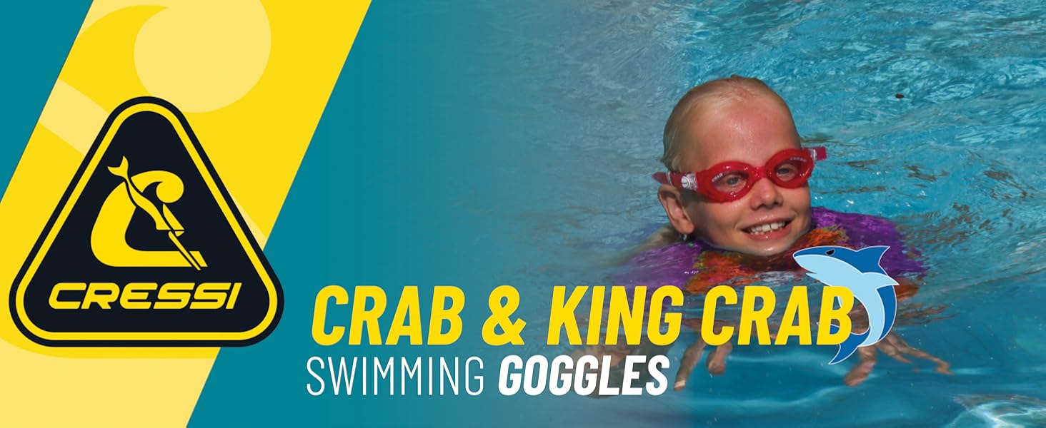 Окуляри для плавання Cressi Kids King Crab Premium King Crab 7/15 років Clear - Clear Lens