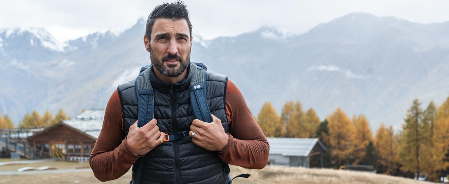 Рюкзак Terra Peak 20 л з вентильованою спинкою, питною системою та дощовиком, туристичний міський рюкзак з поясом для походів, синій