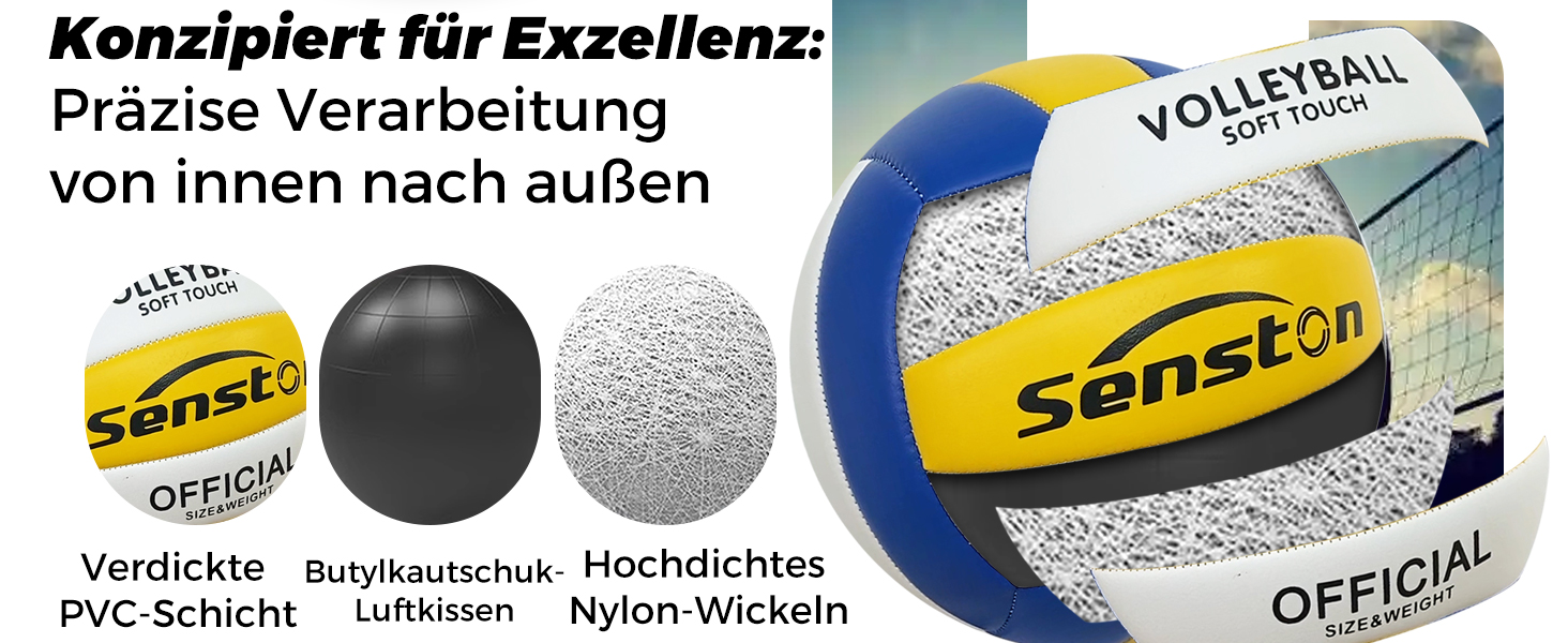 Волейбольний м'яч Senston для пляжу та активного відпочинку: водонепроникний, м'який на дотик