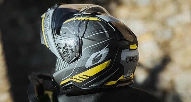 Мотошолом O'NEAL M-SRS V.22 для доріг, ендуро, туризму, з інтегрованою сонцезахисною лінзою, підтримкою Bluetooth і Pinlock, чорний, розмір M, для дорослих