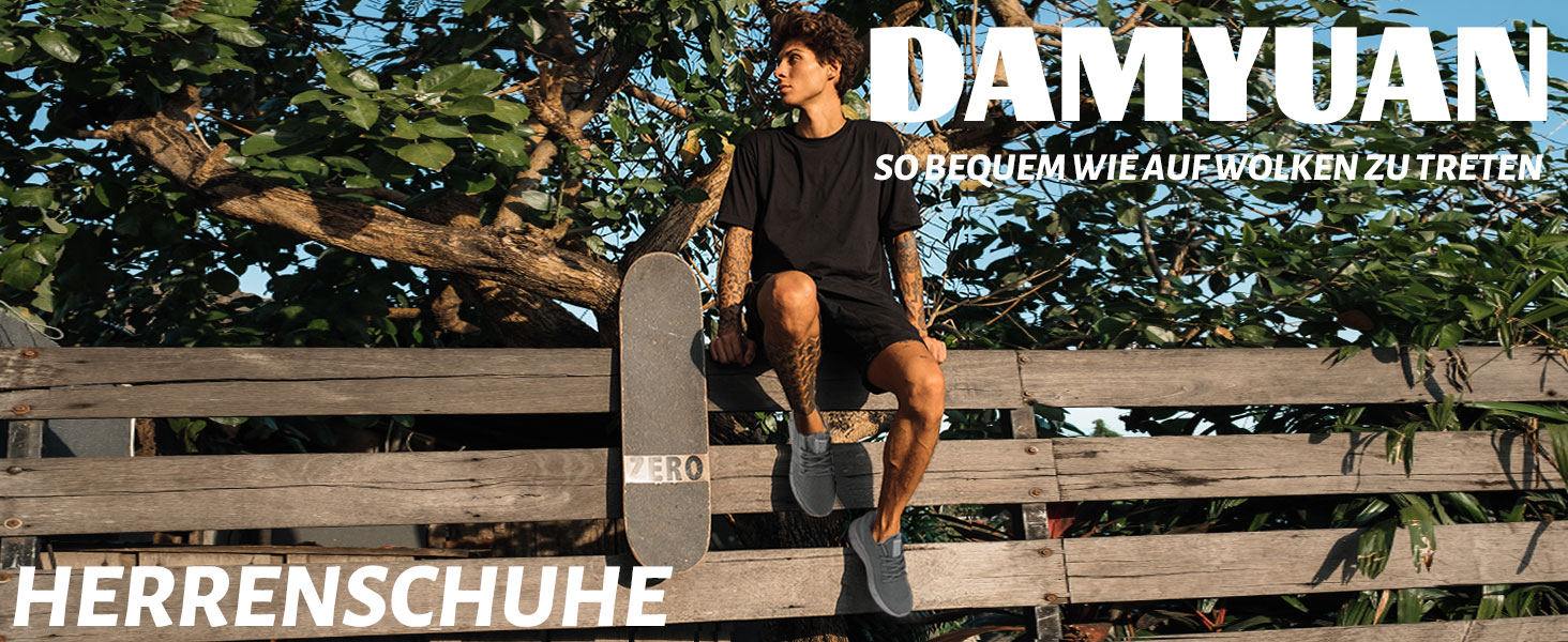 Чоловічі кросівки для бігу та занять спортом Damyuan. Легкі, дихаючі, чорного кольору, 43 EU. Підходять для бігу, тренувань, прогулянок та повсякденного носіння.