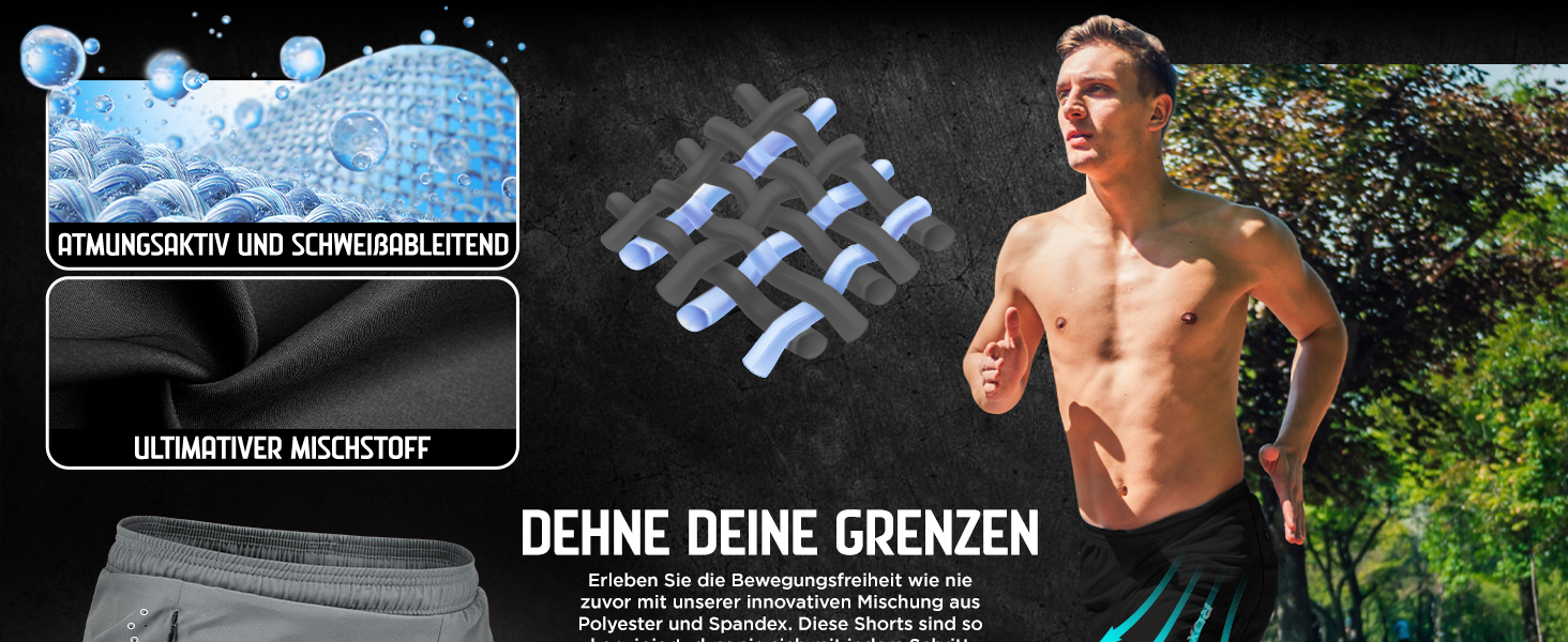 Шорти чоловічі RDX 2-в-1 для бігу та тренувань, компресійні, з кишенями на блискавках (Сірий, XL)