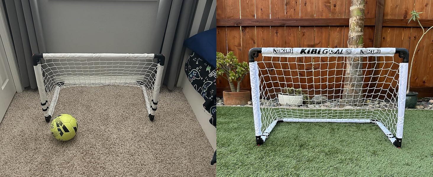Дитячі ворота для футболу KiBiGOAL 115x80 см, складані - ідеально для гри в саду та в приміщенні, для дітей 4-11 років