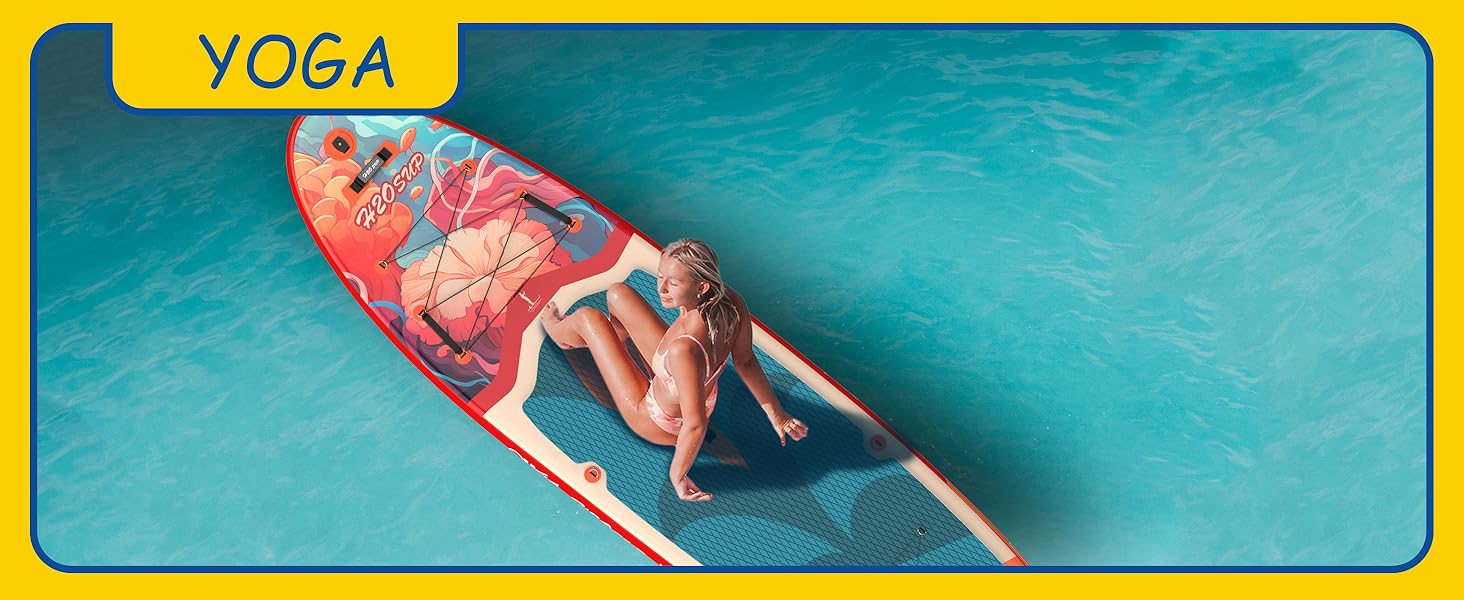 Надувний SUP дошка H2OSUP Stand Up Paddling Board - широка, з аксесуарами, для всіх рівнів, червона