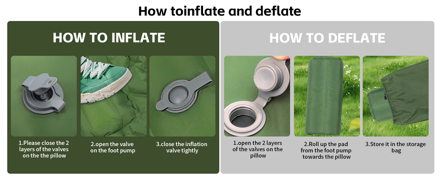 Саморозгортальний килимок для кемпінгу TVWVT, ультралегкий, з ножною помпою