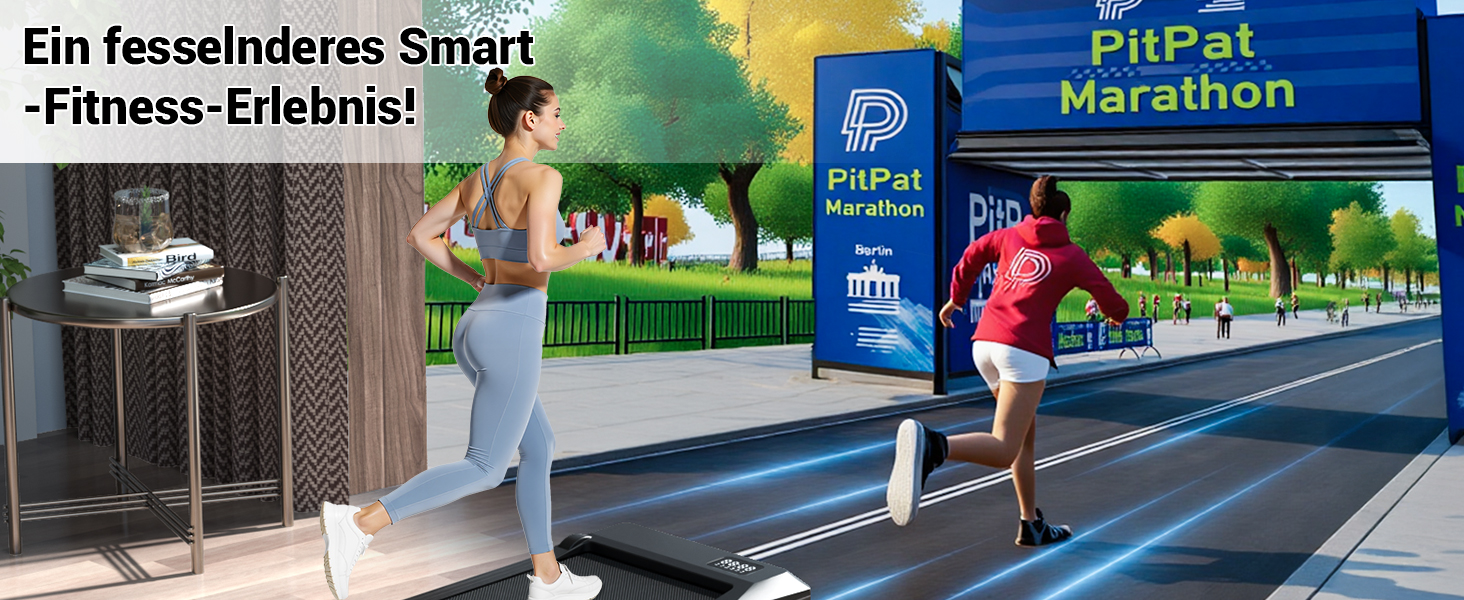Бігова доріжка DeerRun Walking Pad з ухилом 6%, для дому та офісу, з додатком, LED-дисплеєм, пультом ДУ, до 136 кг, матово-чорна