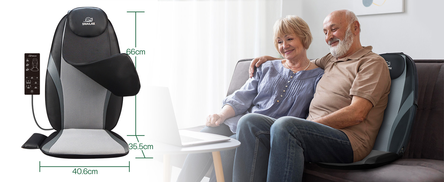 Масажне сидіння Snailax з функцією шиацу для шиї та плечей, масажер спини з підігрівом та вібрацією, крісло-масажер, подарунок для чоловіків та жінок