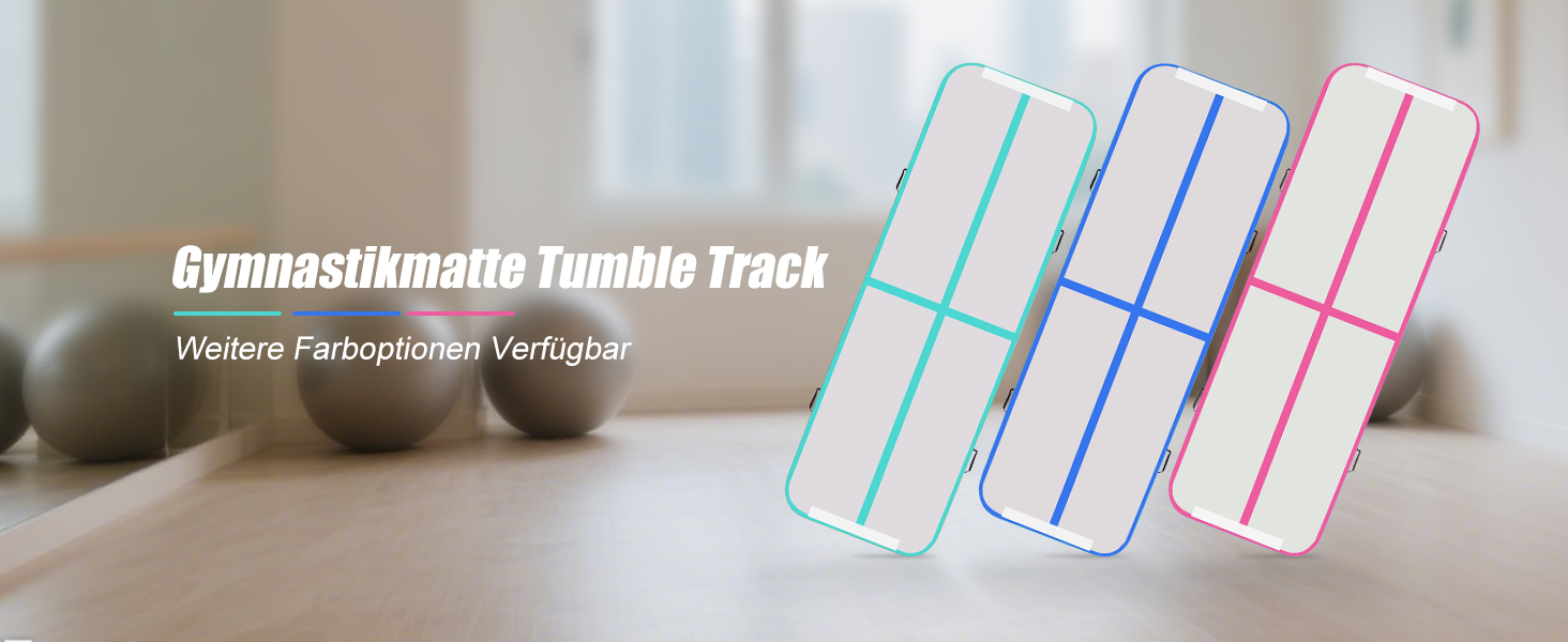 Надувний гімнастичний мат для дому та активного відпочинку 3м/4м/5м, 10см, рожева