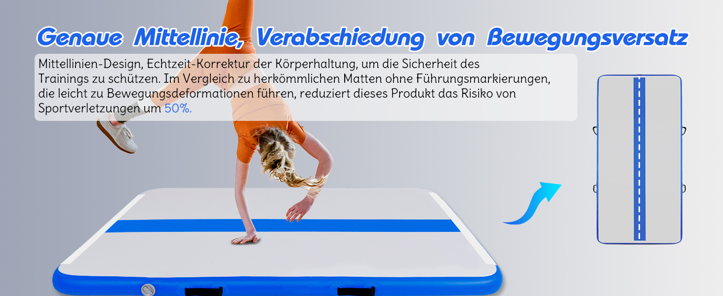 Надувний килимок для гімнастики Tuxedo Airtrack Mat 2M/3M/4M, 10 см, з електропомпою, для дому/залу/черепліки/йоги