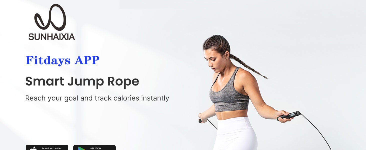 Скакалка Fitdays з лічильником, розумний вантажний канат для тренувань, регульований канат для початківців та професіоналів, Jump Rope з аналізом даних через APP, підрахунок калорій