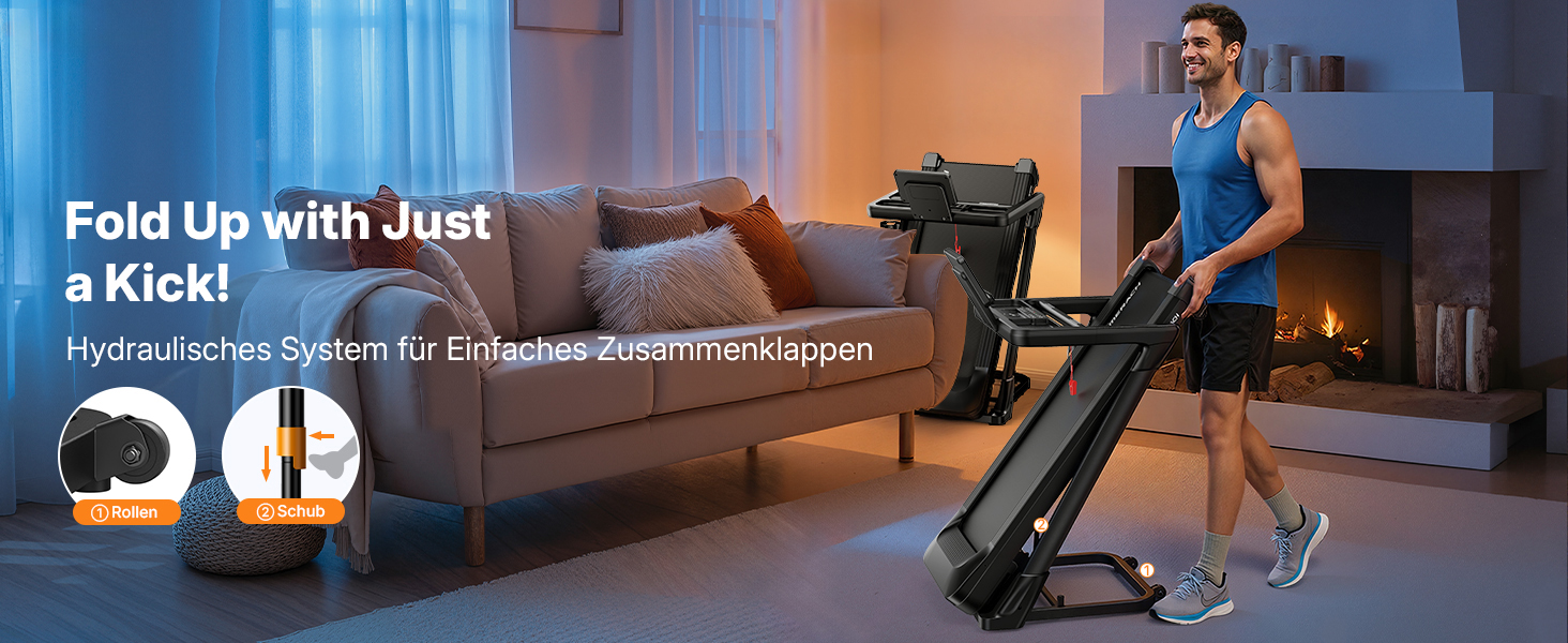 Біговий тренажер MERACH для дому з регулюванням нахилу (6%-18%), швидкість до 14 км/год, складаний, потужність 2.5HP/3.5HP, максимальне навантаження 136/159 кг, розмір 42*108 см / 46*120 см, чорний, з підключенням до додатку