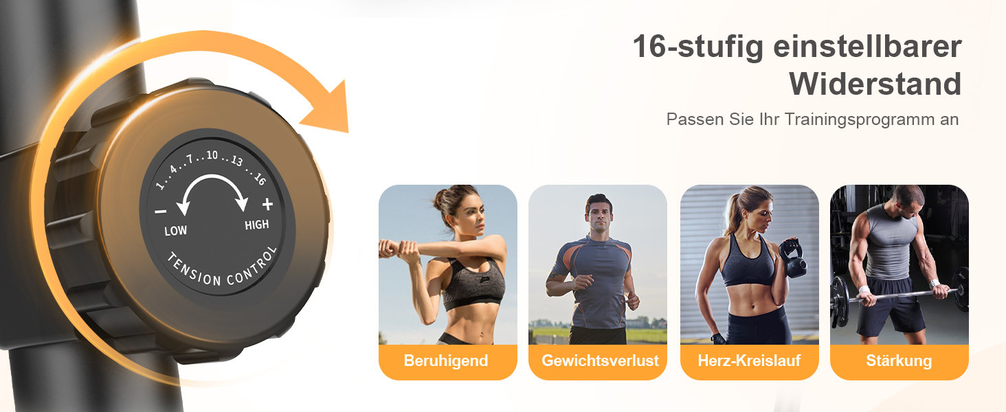 Еліптичний тренажер Neezee з Bluetooth, 16 рівнів опору, 6 кг маховиком, LCD-монітором та датчиком пульсу (Оранжевий + Чорний)