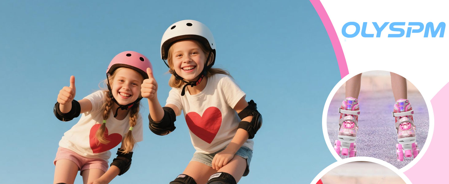 Дитячі ролики для дівчаток з блискучими сердечками та світлодіодними колесами, 4-разове регулювання, ролики для дітей-початківців, ідеальний подарунок на день народження або Різдво, фіолетовий колір