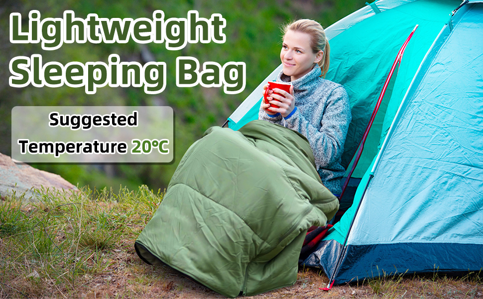 Легкий літній спальний мішок, 680г, 190 x 75 см, компактний, для кемпінгу