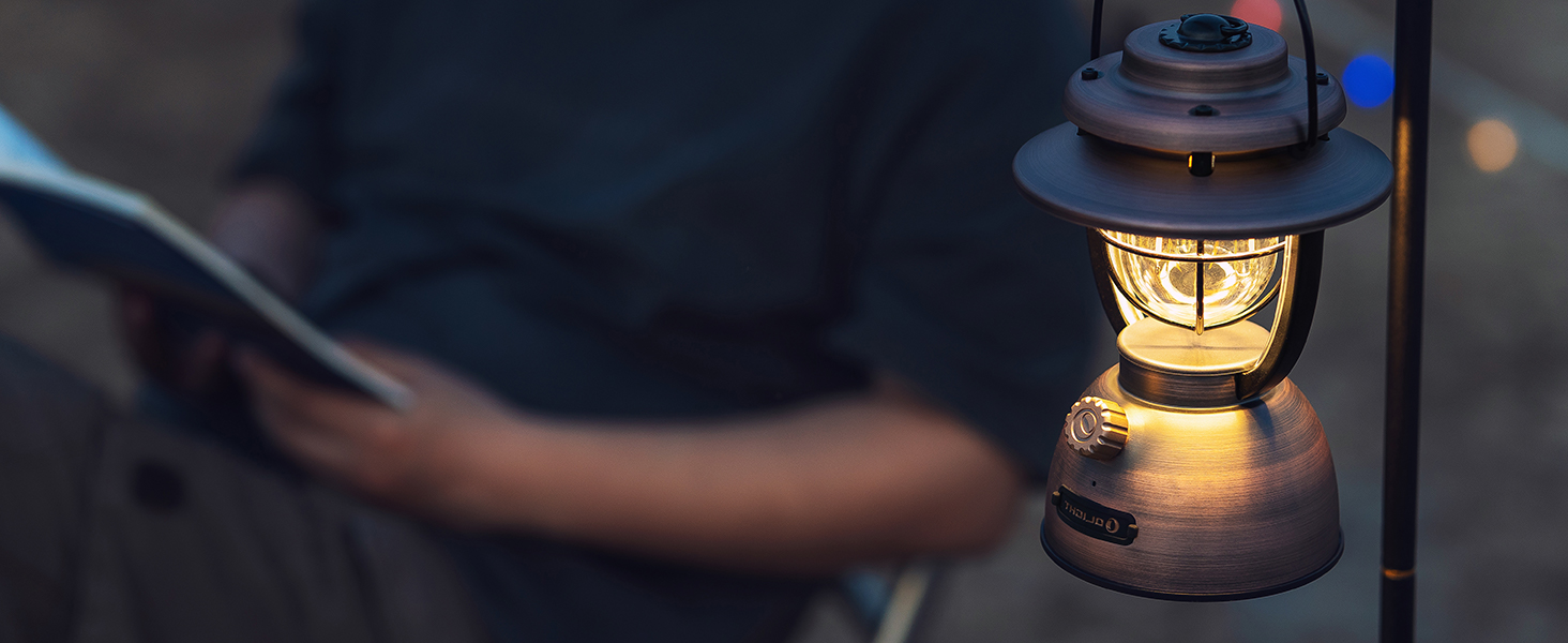 Ліхтар кемпінговий Olight Olantern Classic 2 Pro: 300 LM, USB, регулювання яскравості, Power Bank, для кемпінгу, саду, відпочинку, вінтажний дизайн, мідний колір