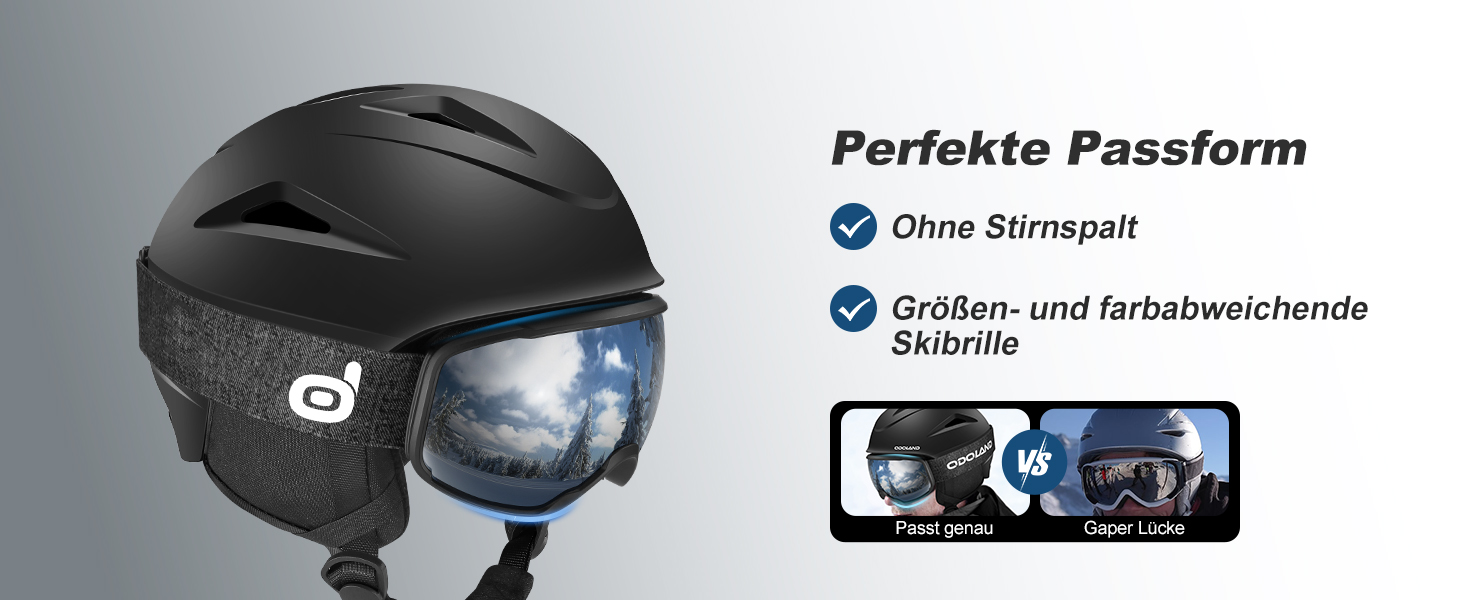 Шолом для лижного спорту та сноуборду Odoland з маскою, білий, регульований, 57-59 см