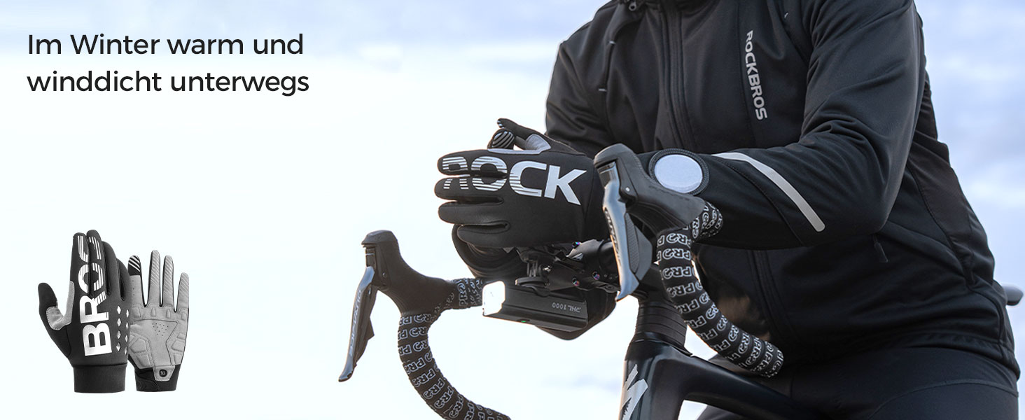 Велосипедні рукавички ROCKBROS для жінок та чоловіків, зимові, з Thinsulate, теплі, сенсорні, для MTB, катання, альпінізму, бігу та активного відпочинку, XL