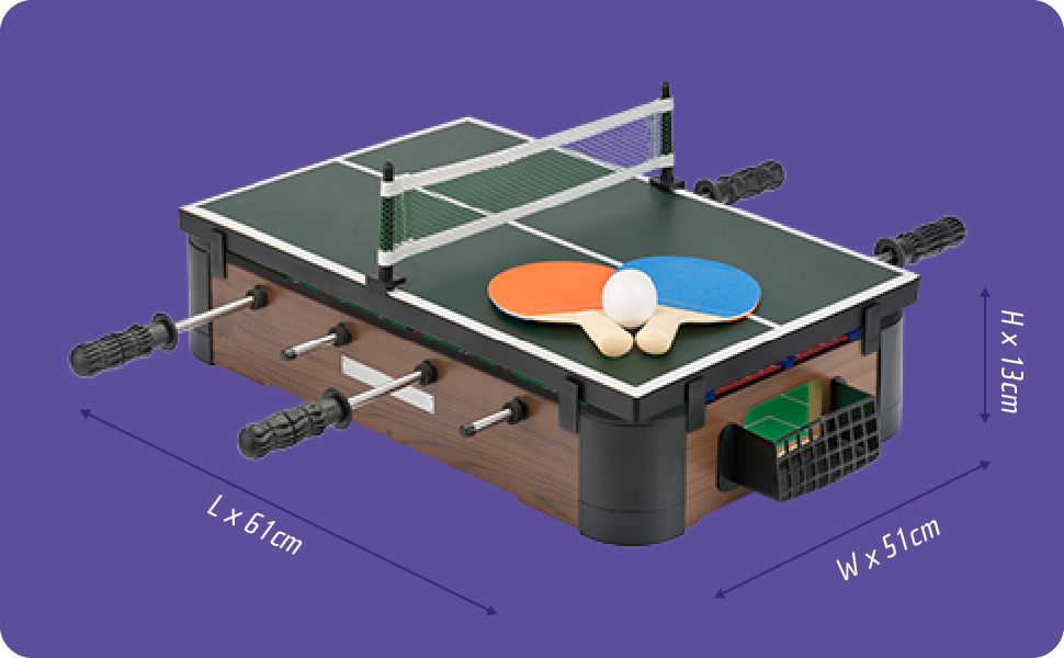 PowerPlay Набір ігор для столу 3 в 1: міні-футбол, хокей, настільний теніс