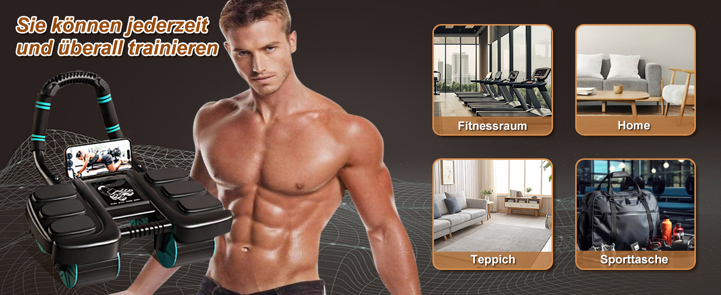 Ролер для пресу з упорами для ліктів, автоматичний відскок, тренажер для пресу для жінок та чоловіків, чорний