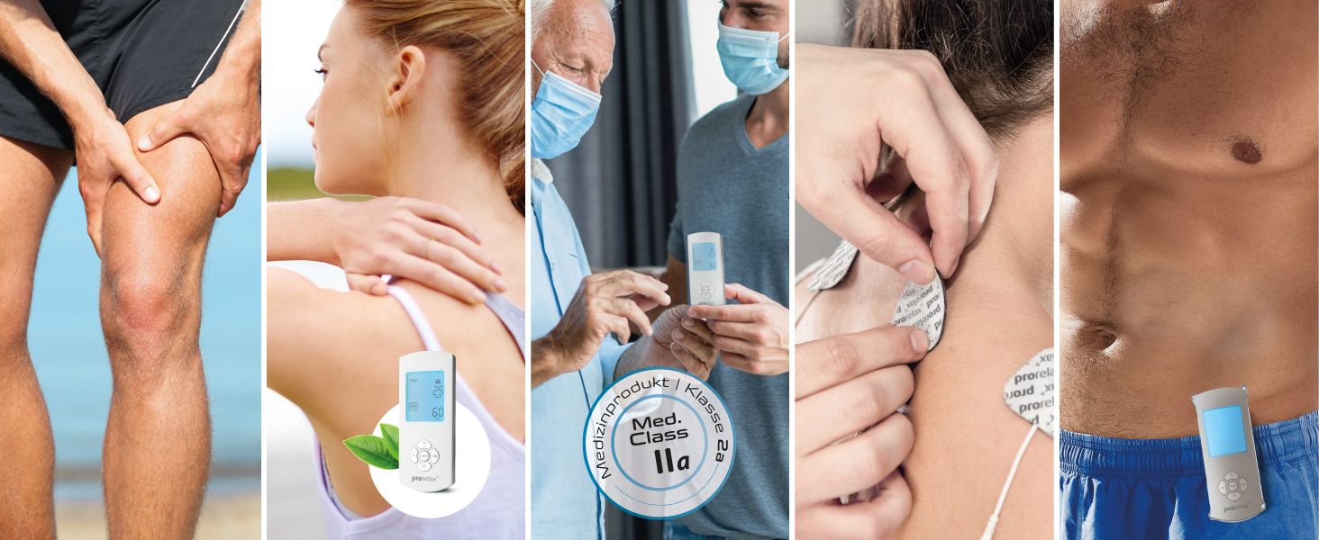 Prorelax TENS/EMS Duo Comfort: електростимулятор для зняття болю та м'язового масажу | 2 терапії в одному пристрої | Великий дисплей