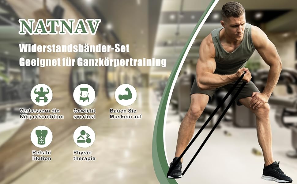 Набір еластичних стрічок для фітнесу та реабілітації, з аксесуарами та порадами, для силових тренувань, йоги та фізіотерапії