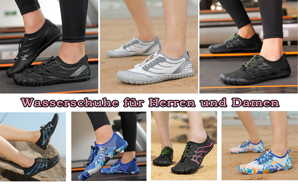 Зітоп Барфути - Водні черевики для чоловіків та жінок. Швидка сушка. Для плавання, серфінгу, йоги. Розміри 36-46 EU. Чорний колір.