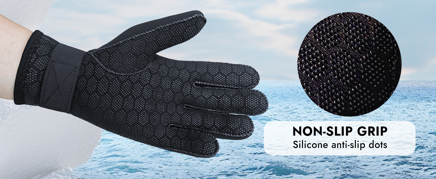 PAWHITS Неопренові рукавички 3 мм для плавання, дайвінгу, каякінгу та серфінгу - чоловічі та жіночі, з антиковзким покриттям (з регульованими ремінцями, розмір L)