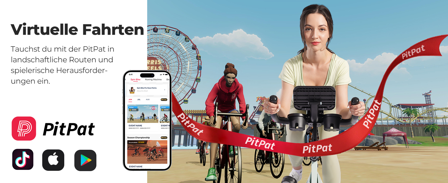 Велотренажер DeerRun Professional: фітнес-велосипед з регулюванням магнітного опору, моніторинг даних через додаток, для дому, вантажопідйомність 136 кг, чорно-червоний