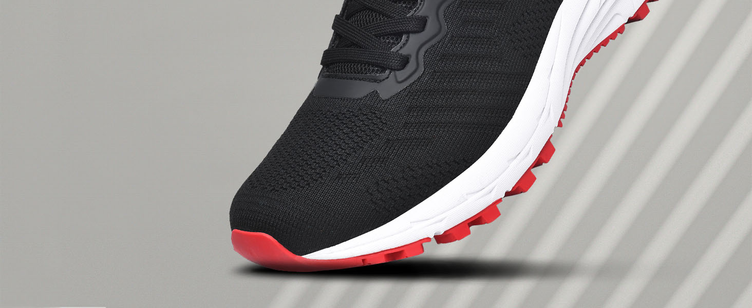 Кросівки для бігу та занять спортом Frysen: чоловічі та жіночі, легкі, дихаючі, чорно-червоні (36 EU)