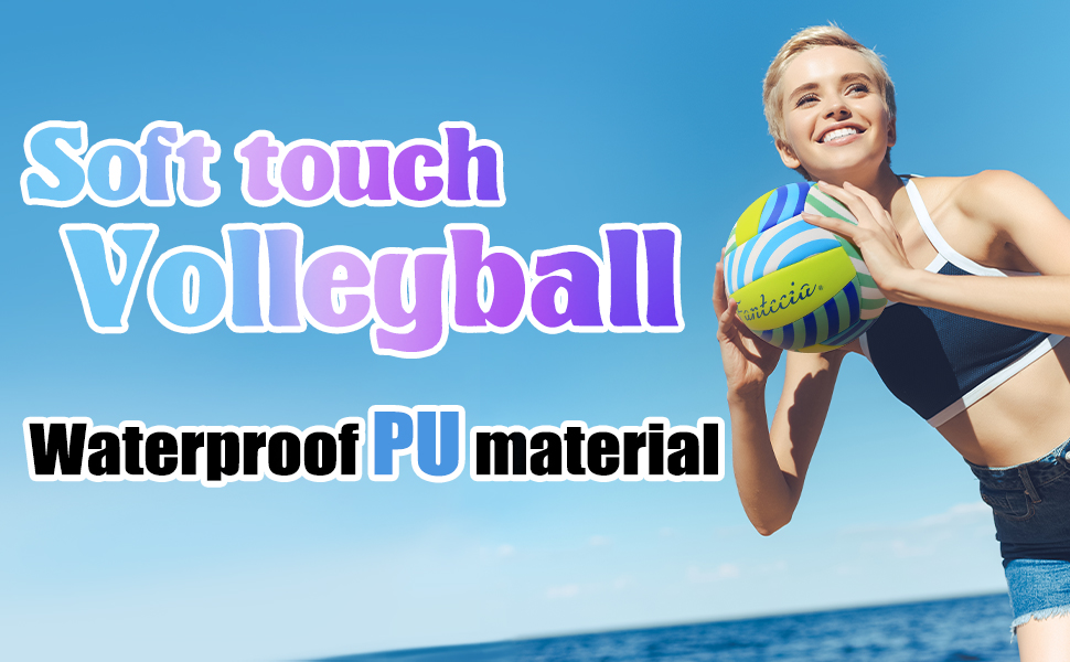 Волейбольний м'яч Fantecia, розмір 5. М'який волейбольний м'яч для пляжу, залу, басейну, парку. Підходить для тренувань, початківців, юнаків та дорослих.