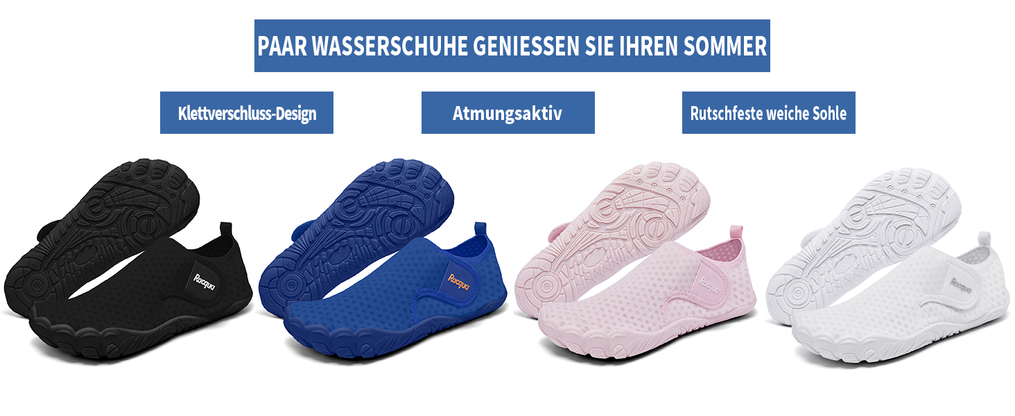 Водні черевики Raqua для жінок та чоловіків, пляжні шльопанці, чорний (47 EU)