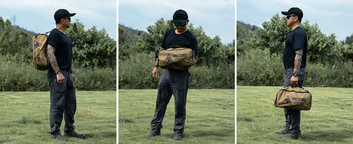 OneTigris SUPRANUBIS розкладне ліжко для кемпінгу 190x70 см, легке, портативне, до 150 кг, для намету, відпочинку на природі, подорожей, саду, офісу, колір Койот