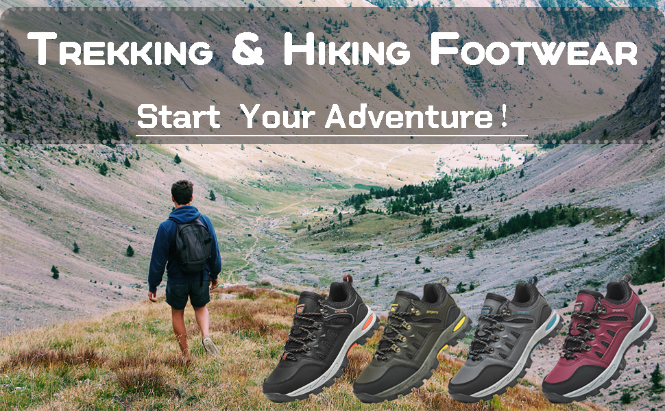 Черевики для трекінгу та хайкінгу, туристичні черевики, спортивні черевики для чоловіків та жінок (35.5 EU, чорний)