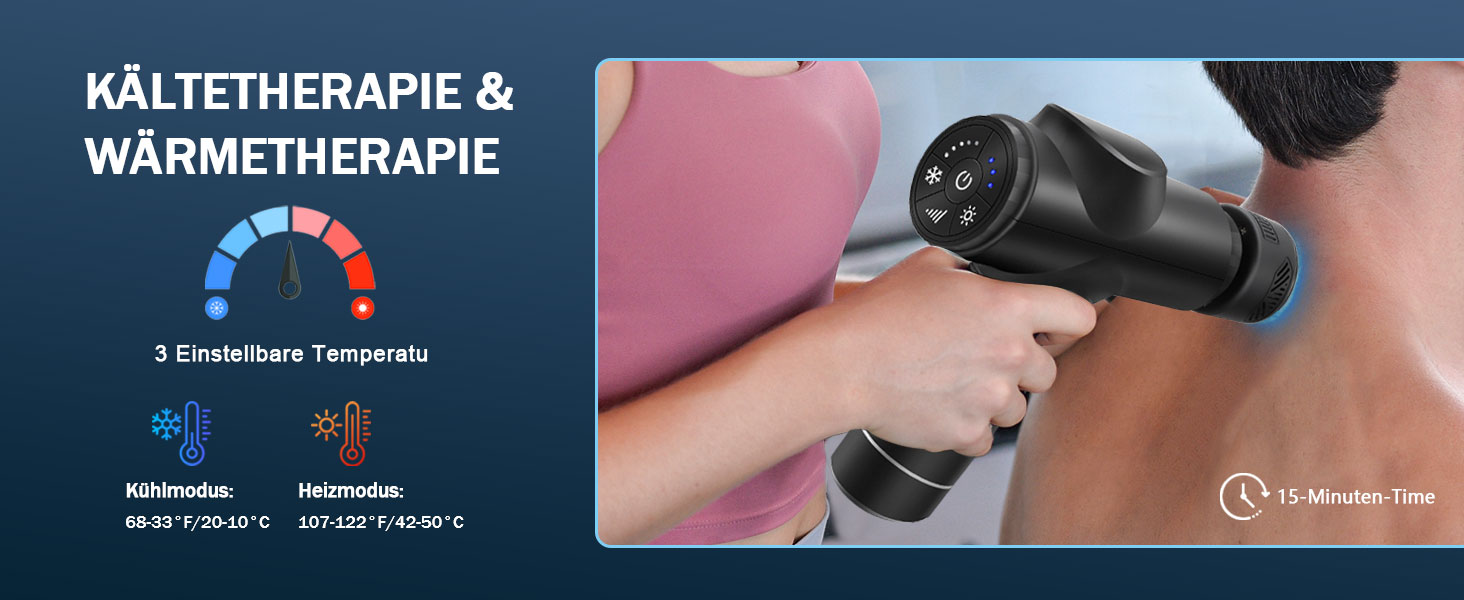 Електрична масажна пістолета з підігрівом та охолодженням для глибокого масажу м'язів