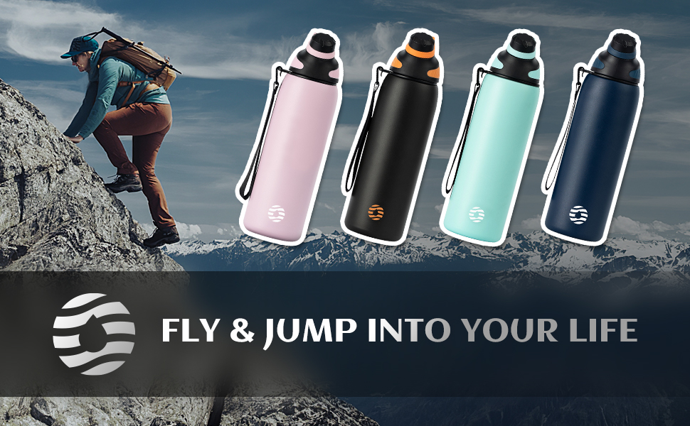 Термобутилка Fjbottle з нержавіючої сталі, 600/800/1000 мл, ізольована, вакуумна, з магнітною кришкою, BPA-free, для спорту, роботи та подорожей, для гарячих і холодних напоїв