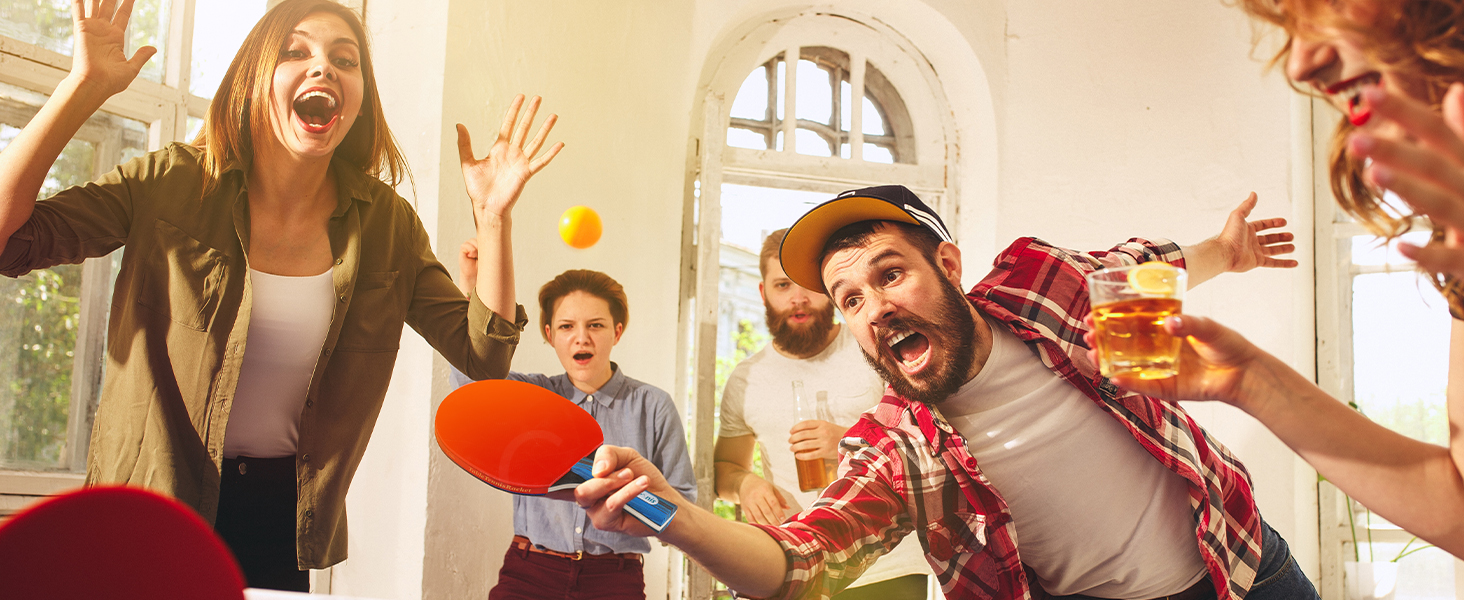 Набір для пінг-понгу Glymnis: 2 ракетки, 4 м'ячі, сумка. Підходить для початківців, сімей та професіоналів