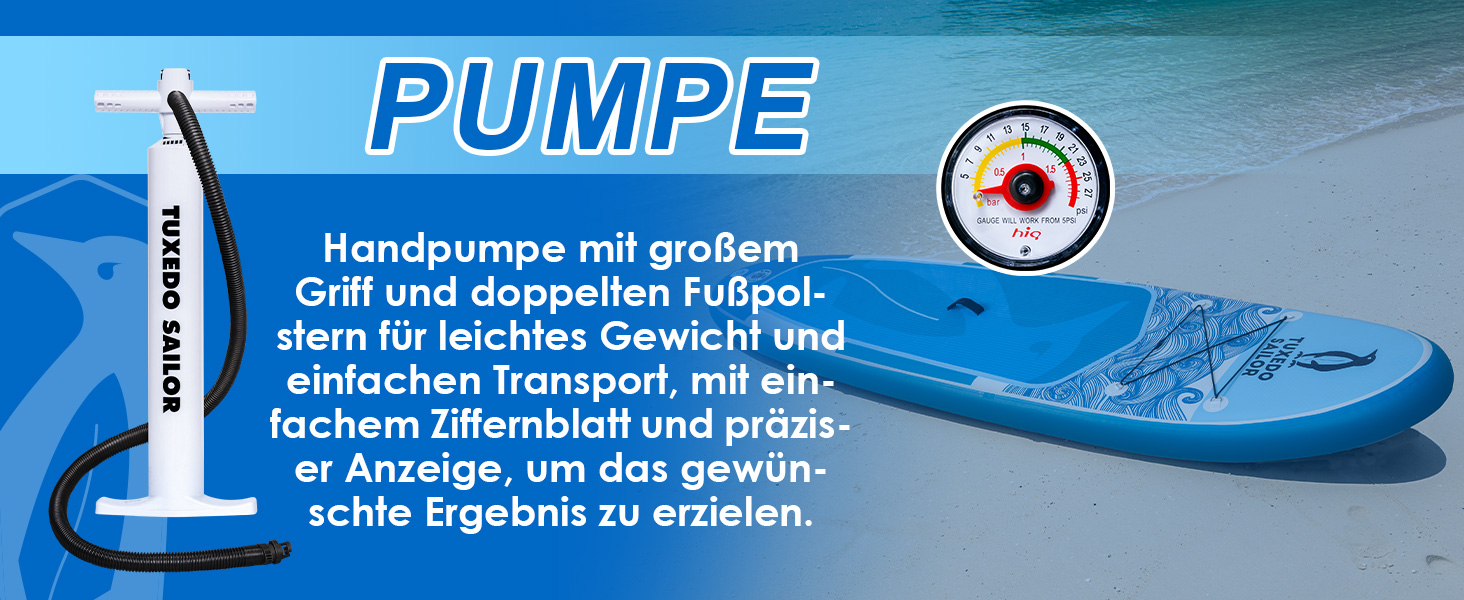 Надувний SUP борд Tuxedo Sailor Stand Up Paddle Board з аксесуарами, для дорослих та підлітків, блакитний та жовтий