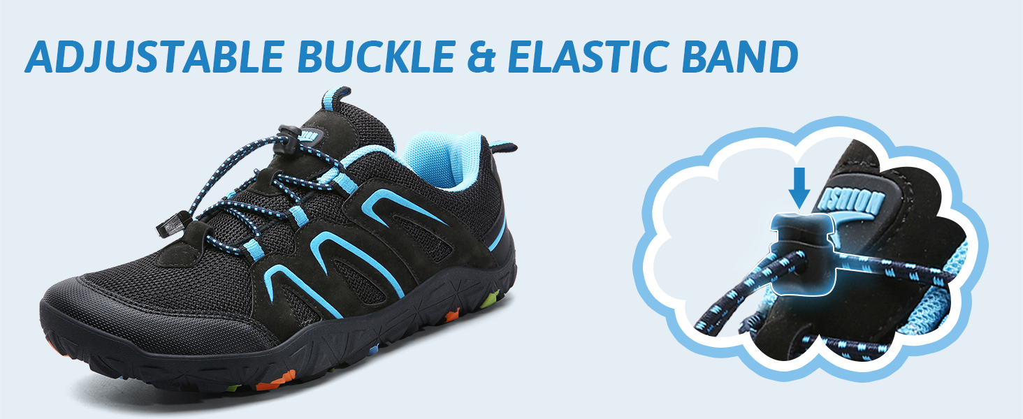 Дитячі трекінгові черевики Littleplum для хлопчиків, підошва для босоногих, дихаючі, антиковзні, чорно-сині, 35 EU